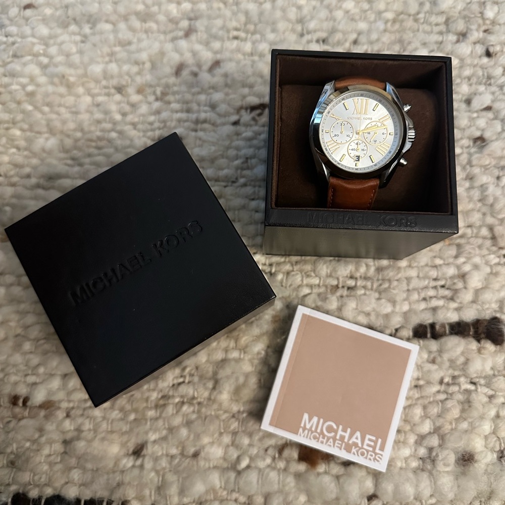 Michael Kors Bradshaw Brown Leather Watch MK5629 with Box